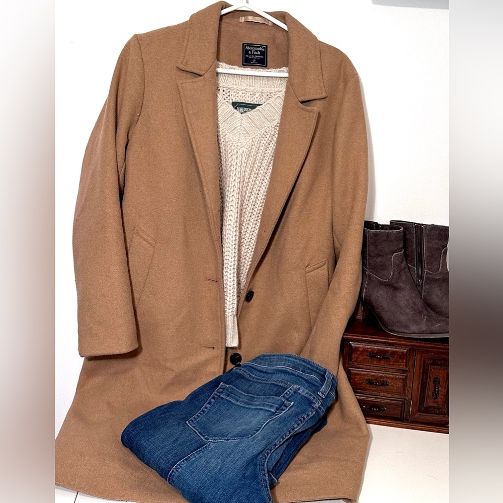 Abercrombie & Fitch Wool-Blend Dad Coat